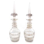 Pair gilt-crystal oversized decanters (2pcs)