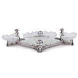 Elkington silverplate and crystal centerpiece