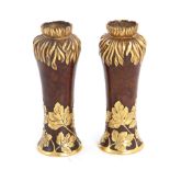 Fine pair Christofle Art Nouveau gilt-bronze vases (2pcs)