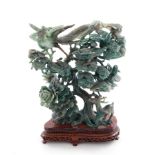 Chinese carved jade Phoenix on tree