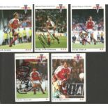 Arsenal 5 Panini 92 Cards Signed By Lee Dixon, Nigel Winterburn, Steve Bould, David Hillier &