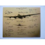 Lancaster and Spitfire WWII veterans signed photo. This 8 by 10 photo a Lancaster and Spitfire has