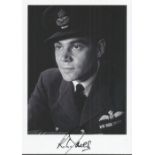 Flt. Lt. Richard Leoline Jones WW2 Battle of Britain pilot signed 7 x 5 black and white portrait