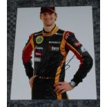 Romain Grosjean signed photo. Colour 8x10 portrait photo signed by motor racing driver Romain