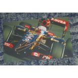 Romain Grosjean signed photo. Colour 7x5 photo signed by motor racing driver Romain Grosjean. Good