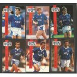 Everton 6 Pro Set Cards Signed By Dave Watson, Kevin Ratcliffe, John Ebbrell, Ian Snodin, Neil