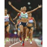 Jessica Ennis-Hill autographed photo. Lovely colour 8x10 photo signed by Olympic athlete Jessica