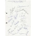 Warwickshire CCC signed Cricket Collection. Assortment of signatures ranging from 1946 onwards.