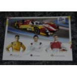 SMP Racing drivers signed photo. Colour 8x6 signed by Le Mans drivers Sean Gelael, Mitch Evans and