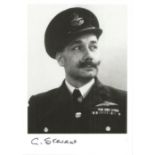 Flt. Lt. Geoffrey Stevens WW2 Battle of Britain pilot signed 7 x 5 black and white portrait photo.