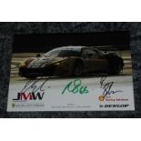 JMW Ferrari drivers signed photo. Colour 8x6 signed by JMW Motorsport drivers Rob Smith, Rory