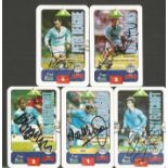 Manchester City 5 Subbeuteo Squads Cards Signed By Gary Flitcroft, Alan Kernaghan, Ian Brightwell,