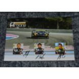 FT Racing drivers signed photo. Colour 8x6 signed by FT Racing drivers Alexander Talkanitsa,