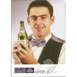 Ronnie O'Sullivan snooker champion signed colour 6 x 4 inch Team Highland Spring photo. Good