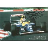 Riccardo Patrese signed Williams Renault colour 6 x 4 inch photo. Good condition.