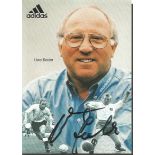 Uwe Seeler German football star signed Adidas colour 6 x 4 inch photo. Good condition.