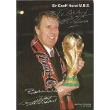 Sir Geoff Hurst 1966 World Cup goal scorer signed colour 6 x 4 inch photo, dedicated to Alan. Good