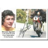 Giacomo Agostini Motorcycle Champion signed colour 6 x 4 inch photo. Good condition.