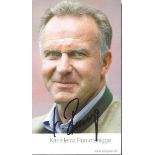 Karl-Heinz Rummenigge German football legend signed colour 6 x 4 inch photo. He had his greatest