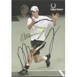 Andy Murray Tennis star signed colour Fred Perry 6 x 4 inch photo. Good condition.