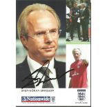 Sven-Goran Eriksson signed Nationwide England promotion colour 6 x 4 inch photo. Good condition.