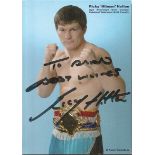 Ricky Hatton boxer signed J.P.S. colour 6 x 4 inch photo, dedicated to Alan. Good condition.