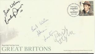 Hustle actors Robert Vaughan, Keeley Howes, Adrian Lester signed 2013 Great Britons FDC. Good