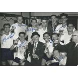 Tottenham Hotspur 1961, B/W 12 X 8 Photo Depicting Tottenham Players & Manager Bill Nicholson