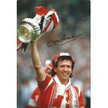 John Gidman 1985, Colour 12 X 8 Photo Depicting Manchester United's John Gidman Holding Aloft The FA