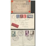 French FDC collection 1933 - 1970. 46 covers. Includes 1872 Carte Postale, Gerard Philipe, Raimu,