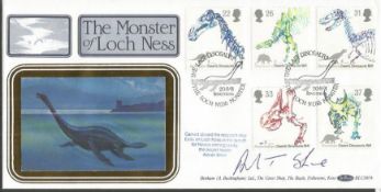 Adrian Shine, project leader signed Benham official 1991 Dinosaurs Monster of Loch Ness BLCS67b FDC.