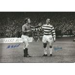 Celtic V Rangers 1971, B/W 12 X 8 Photo Depicting A Light Hearted Moment During An Old Firm Game,