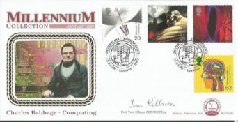 Prof Tom Kilburn CBE FRS signed Benham official 1999 Millennium collection Charles Babbage computing