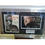 Joe Cocker signed tour flyer. Nicely framed with unsigned colour portrait photo and mounted to an