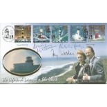 Fay Wheldon, Dennis Waterman and Patricia Hodge signed Benham 1998 Lighthouses official FDC L55. The