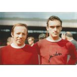 John Aston 1968, Col 12 X 8 Photo Depicting Manchester United's John Aston And Nobby Stiles Posing