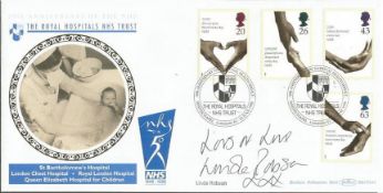 Linda Robson signed Benham official 1998 50th anniversary of the NHS BLCS143 FDC. Good condition.