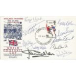 1966 World Cup Winners Multisigned FDCs. Bobby Moore signed Tuvalu 1986 world cup FDC. Roger Hunt,