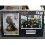 In Flames signed music tour promotional flyer autographed by five band members. Nicely mounted