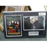 Billy Corgan signed Smashing Pumpkins music tour promotional flyer. Nicely mounted with unsigned