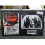 Murderdolls Autographed by Wednesday 13 and Joey Jordison. Nicely mounted with unsigned colour group