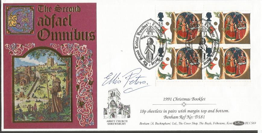 Ellis Peters signed Benham official 1991 Christmas booklet Second Cadfael omnibus BLCS69 FDC. Good