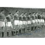 Manchester United 1958, B/W 12 X 8 Photo Depicting Manchester United Players Lining Up Shoulder To