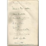 Signed A4 page by 12, 6 of which are identified as Victoria Euginia, Queen of Spain, Mountbatten