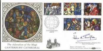 Rev John A Simpson, Dean of Canterbury signed Benham official 1992 Christmas Adoration of the Magi