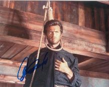 Clint Eastwood signed 10 x 8 colour photo from The Good the Bad and the Ugly. Good condition. All