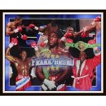 Frank Bruno boxer signed poster 20 x 16 inches. Good condition. All signed items come with our