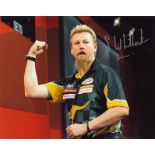 Simon Whitlock signed 10 x 8 colour photo of the Australian darts player, nicknamed The Wizard. Good