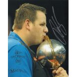 Adrian Lewis signed 10 x 8 colour photo of the English darts player. Nicknamed Jackpot. Good