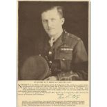 Lt Col William Billy Bishop VC, CB, DSO & Bar, MC, DFC, ED signed portrait page taken from his book.